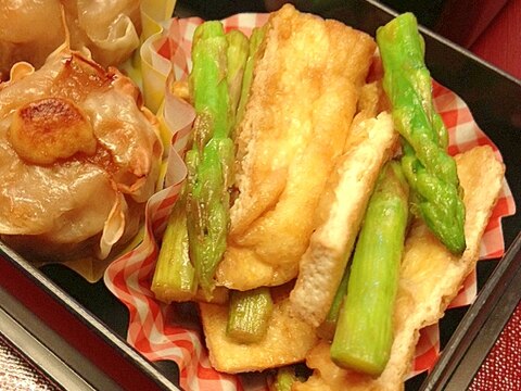 アスパラと薄揚げのバター醤油